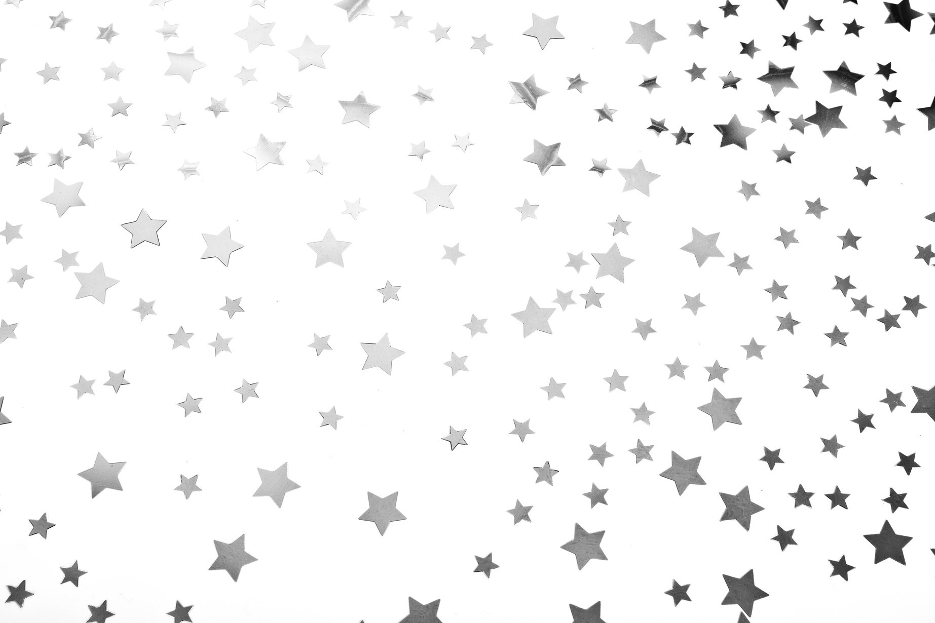 Silver Stars on White background